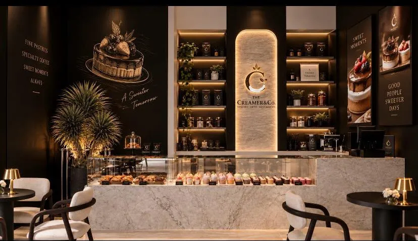 The Creamer&Co. counter and dessert display